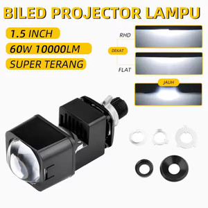 HADUDU เลนส์โปรเจคเตอร์ LED ขนาด 1.5 นิ้ว รุ่นอัพเกรด ไฟสูง/ต่ำ สำหรับไฟหน้ารถยนต์และมอเตอร์ไซค์ พร้อมไฟวงแหวน LED - Product Image 1