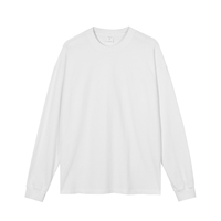 Logo personnalisé Vintage lavé à l'acide 310GSM 100% coton T-shirt blanc vente en gros Cuwtom brodé DTG DTF imprimé unisexe à manches longues