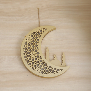 Pendentif lune en bois DAMAI pour la décoration de la maison, artisanat en bois, lampe étoile lune suspendue, décoration murale - Product Image 6