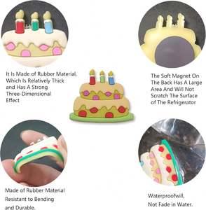 Imanes de nevera con diseño de frutas y helados, estilo Art Deco, ecológicos, ligeros, decoración para el hogar, regalo de PVC - Product Image 4