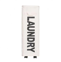 Panier de rangement pliable pour vêtements de ménage Panier à linge pliable d'angle robuste avec roue