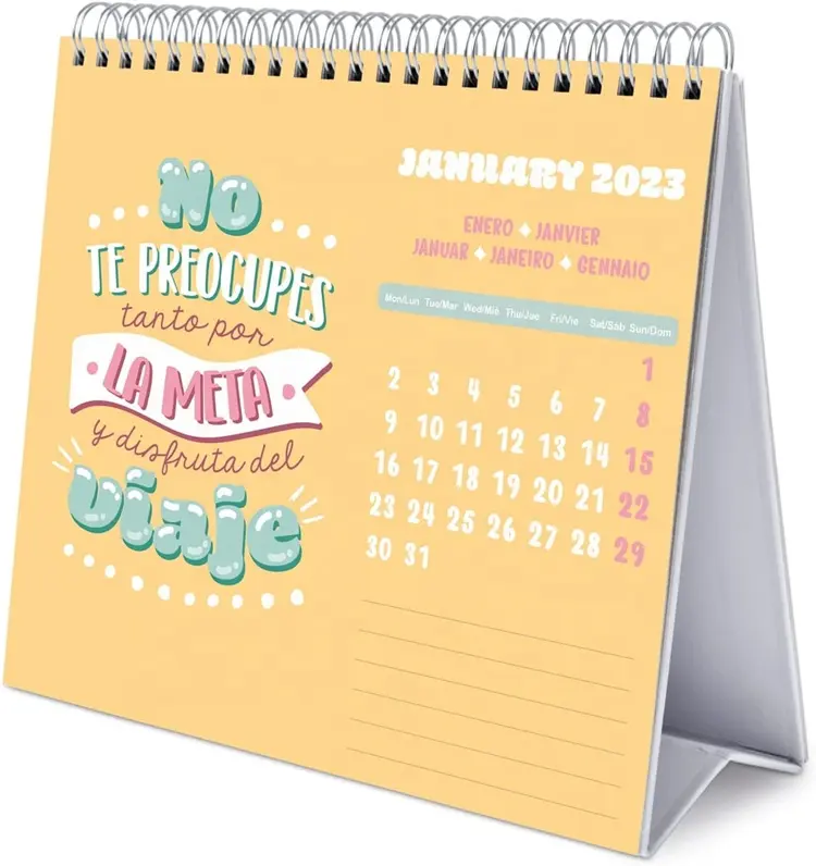 Customized High Quality Personal Calendar 2024 CMYK Full Colors 365 Days Desk Advent Calender
