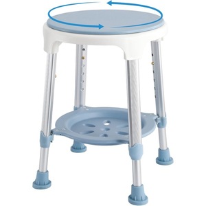 Shower <b>Stool</b> Aluminum Alloy <b>Height</b> <b>Adjustable</b> Non Slip Bath Seat For Elderly With Footrest 13 Inch Diameter - Product Image 2