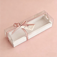 Boîte à macarons avec couvercle transparent blanc, 1 pièce, 2 pièces, 5 pièces, mini-boîtes cadeaux, conteneur pour chocolat, gâteau, pâtisserie, bonbons, emballage