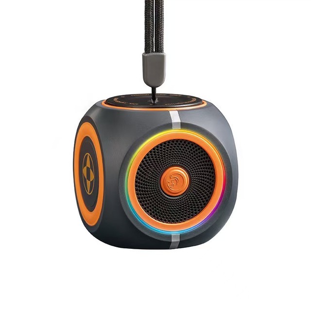 Portable Wireless Speaker HD Sound With Fidget Spinner Finger TWS Pairing RGB BT Electronic Accessory With Wrist Strap Color Box