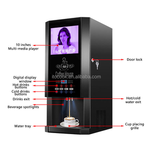 Distributore Automatico di Caffè Istantaneo ITO T-30SCW-8L con Schermo Pubblicitario da 10 Pollici, Macchina Automatica per Succhi Caldi/Freddi, Bevande a 3 Gusti - Product Image 6