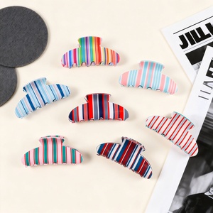 Pinza de Pelo con Diseño de Tiburón a Rayas Coloridas, Accesorio para Peinados, Hecha a Mano, para Mujer, Nueva Llegada 2026 - Product Image 1