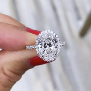 Elegante Anello di Fidanzamento Ovale per Donne, Gioiello da Dito alla Moda per Matrimonio - Product Image 2