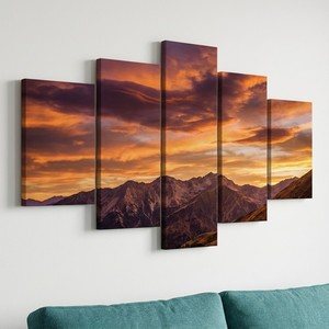 Quadro su Tela a 5 Pannelli Homco, Stampa Paesaggio Marino, Decorazione Moderna per Hotel e Soggiorno, Dipinto su Tela Personalizzato OEM HKX-10 - Product Image 1