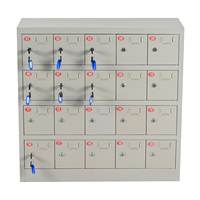 Casier de chargement de téléphone portable électronique en métal à 20 portes avec serrure à clé Armoire en acier pour le classement des équipements éducatifs