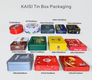 Custom Metal Square Tin Box Retângulo Branco Tin Set Para Bolo Chocolate Presente Doces Biscuit Embalagem