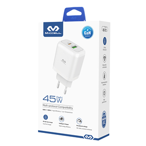 <span class=keywords><strong>Cargador</strong></span> de pared Miccell de 45W con carga súper rápida PD y QC3.0 <span class=keywords><strong>para</strong></span> uso en viajes de computadora portátil Android - Product Image 1