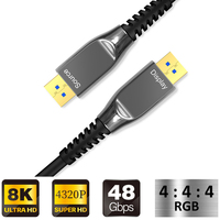 20m Ultra Haute Vitesse 8K60Hz/4K120Hz Câble Vidéo Fibre Optique HDR ARC pour HD TV Box PS4 Projecteur-Coaxial PVC Comprend Microphone