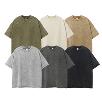 Camiseta de Hombre con Logotipo Personalizado, Estampado Puff, Lavado Ácido, Tejido de Punto, 100% Algodón, 275 g/m², Transpirable, Antiarrugas, Cuello Redondo, Manga Corta