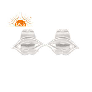 Pendiente en Forma de Labios DE LA Suerte de Plata de Ley, Pendiente de Moda, Proveedor de Joyería, Colección Clásica - Product Image 1