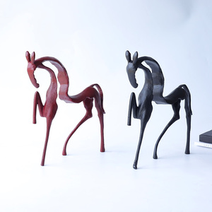 Style chinois abstrait ameublement salon porche armoire meuble TV bureau étagère fonte cheval <span class=keywords><strong>sculpture</strong></span> - Product Image 1