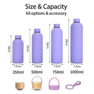 Nouvelle conception de bouteille d'eau de sport de luxe en acier inoxydable de 500 ml et 750 ml avec paille, gourde de sport - Product Image 4