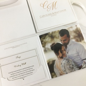 Nouveauté : Magnifiques cartes d'invitation de mariage à couverture rigide avec impression personnalisée <span class=keywords><strong>et</strong></span> photos du <span class=keywords><strong>couple</strong></span> - Product Image 2