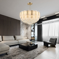 Vente chaude cristal de jade rond fait à la main verre Rectangle lustres de table de luxe éclairage villa moderne pour hôtel décor lumières