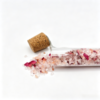 Sel de Bain Exfoliant Naturel OEM aux Minéraux de l'Himalaya, aux Fleurs Séchées (Lavande, Rose), au Miel et au Lait – Tube de Sel de Bain Parfumé