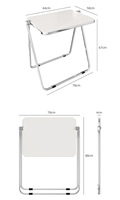 Table basse moderne vintage blanche transparente pliable Restaurant utilisant une table pliante Table de balcon et combinaison de chaises