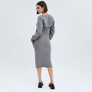 ชุดเดรสไหมพรมแขนยาวสำหรับผู้หญิง ดีไซน์สั่งทำพิเศษ สำหรับฤดูใบไม้ร่วงและฤดูหนาว - Product Image 5