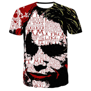 T-shirt à manches courtes pour homme et femme, tendance, <span class=keywords><strong>super</strong></span> cool, grande taille, respirant, anti-boulochage, imprimé en 3D, dessin animé clown - Product Image 3