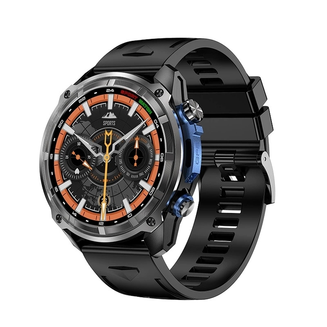 Rugged DT G1 GPS Smart Watch with 4GB Memory AMOLED Screen Flashlight Call Heart Rate Monitor 5ATM Waterproof for Sports Watches