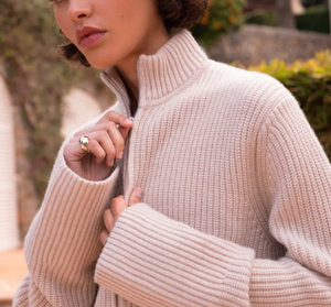 Cardigan en cachemire de haute qualité pour <span class=keywords><strong>femme</strong></span>, avec logo personnalisé, col montant, manches longues, tenue chaude et élégante, collection 2026 - Product Image 6