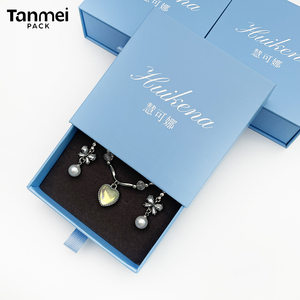 Custom Luxury Personalized Jewelry Packaging <b>Box</b> Sliding Drawer Cardboard Paper <b>Gift</b> <b>Box</b> for <b>Earring</b> Ring Necklace Bracelet - Product Image 3