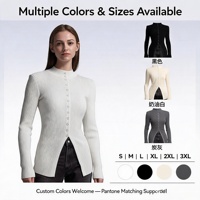Pull-over à manches longues pour femme, style coréen, respirant, anti-rides, coupe ajustée, tricot de luxe personnalisé, OEM ODM