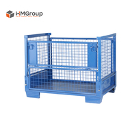 Cages à palettes métalliques pliables en acier pour entrepôt industriel, personnalisables et verrouillables