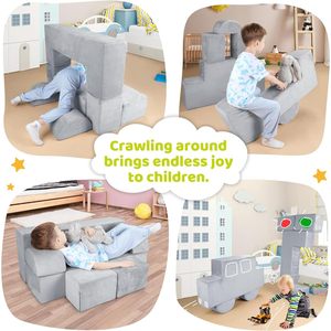 Children's <b>Sofa</b> Set Multi Functional Segmented Cushion High Density Sponge Educational Building Blocks For <b>Kids</b> 0-10 Years Old - Product Image 4