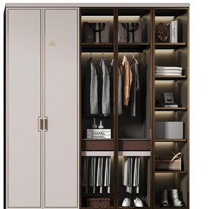 Tủ quần áo bằng gỗ Tủ armoire En Bois với ngăn kéo và quần áo đường sắt cho phòng ngủ lưu trữ làm bằng ván dăm - Product Image 1