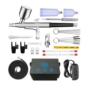 Mini Dual Action Airbrush <b>Kit</b> With Electric Air Pump 40psi Adjustable Speed For Nail Art <b>Model</b> Spraying - Product Image 5