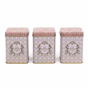 Square Metal <b>Canister</b> <b>Set</b> – 87x87x125 mm (<b>Set</b> of 3) Rosy Rosy Design - Product Image 2