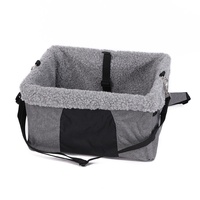 Sac de transport pour chat d'extérieur, montable en voiture, en polaire, avec cadre en fer, couleur unie, panier de sécurité 30 kg