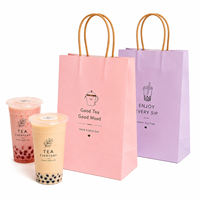 Sac en papier kraft personnalisé avec logo, avec plateau porte-gobelet, anti-déversement, pour café et boissons à emporter, idéal pour le thé boba