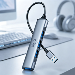 Hub d'extension USB-C en aluminium, lecteur de carte SD TF intégré, prise audio, disposition pratique 8-en-1 <span class=keywords><strong>pour</strong></span> ordinateur portable fin et léger de bureau - Product Image 1
