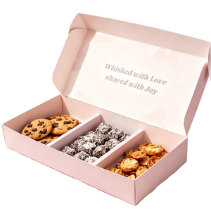 Custom Divided Cookie Packaging <b>Box</b> Custom Logo, 3 Compartment Pastry Biscuit Gift <b>Box</b> For Macaron Chocolate Snack Packaging - Product Image 1