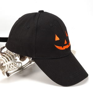 Casquette de baseball brodée avec citrouille d'Halloween, chapeau en coton réglable pour fête, taille adulte - Product Image 3