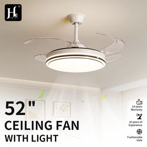 42 Inch Retractable Invisible Modern Remote Control DC Motor 6-Speed <b>Fan</b> <b>Ceiling</b> <b>Light</b> <b>with</b> <b>LED</b> <b>Light</b> - Product Image 4