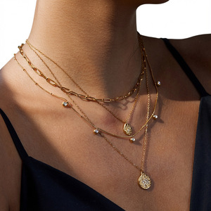 Stainless Steel Rhinestone <b>Star</b> Pendant Necklace Multi Layer Collarbone Chain For Party Jewelry Geometric <b>Design</b> - Product Image 3