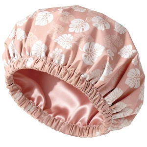 Bonnets de douche imperméables à double couche pour femmes, réutilisables et lavables, avec bande élastique, pour cheveux longs - Product Image 1