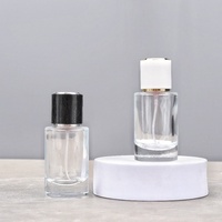 Botella de Perfume de Vidrio Cilíndrica Mate Vintage Premium de 30ml 50ml 100ml con Serigrafía, Tapón de Goma, Forma Plana Delicada y Bonita, MOQ