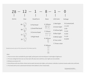 TOOWEI 8mm wasserdichte Signal-LED-Anzeige lampe für Armaturen brett - Product Image 6