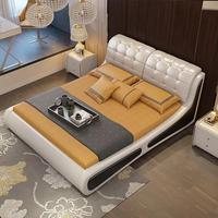 Mobilier de salon moderne rangement multifonctionnel 2.0m lit double king chambre à coucher cadre de lit combiné