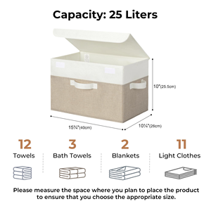 Collapsible Storage Organiser <b>Bins</b> Fabric Rectangle <b>Large</b> Storage Baskets with Handle - Product Image 3
