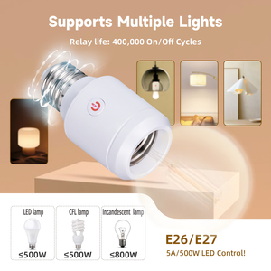 Iluminación de garaje LED de 500W, fácil instalación, enchufe de bombilla inalámbrico E26/E27 y interruptor remoto de 433MHz a prueba de agua - Product Image 4