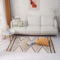 Bestseller Boho Style Tufted Area Teppich Diamond Tufting Area Teppich Gewebtes Bauernhaus Großer Teppich für Wohnzimmer Schlafzimmer Flur